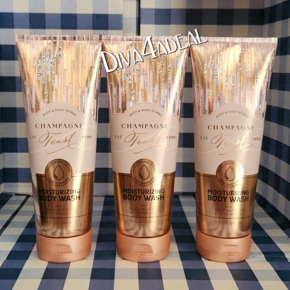 3x Bath & Body Works CHAMPAGNE TOAST Body Wash Collection Set Lot Bundle